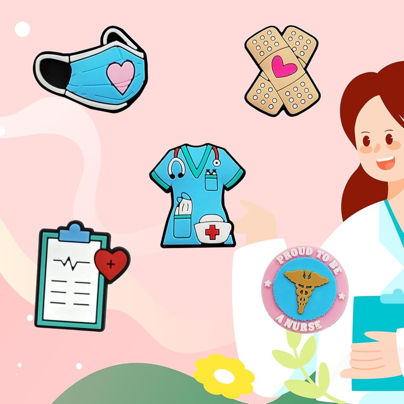 BULKITEM 25 Pcs Gamer, Summer, Nurse, Pink, Hunting, Black,USA american flag crocs,Shoe Charms, Cute Shoe Accessories Gifts Charms for Teens Kids Adults - Image 3